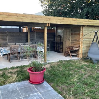 Abri de jardin en bois Toit Terrasse avec auvent